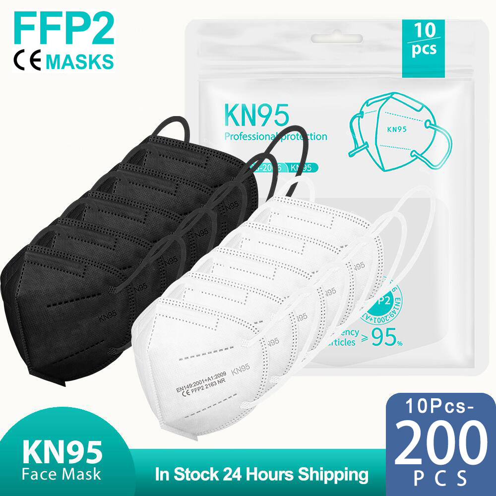 10～200個入り、FFP2規格の黒色KN95マスク、CE認 - Disposable Surgical Mask のレビューと価格